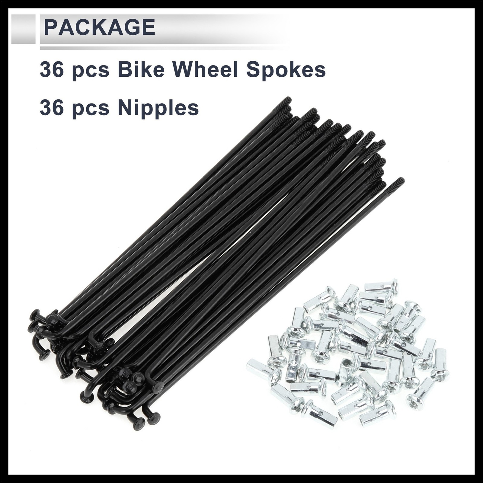 1 Set 12G 131mm Length Bicycle Spokes Nipple Carbon Steel Universal