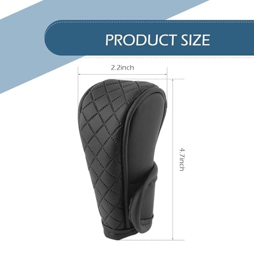 Car Gear Shift Knob Cover, Anti-Slip Breathable Leather Gear Shift 1 PC Black