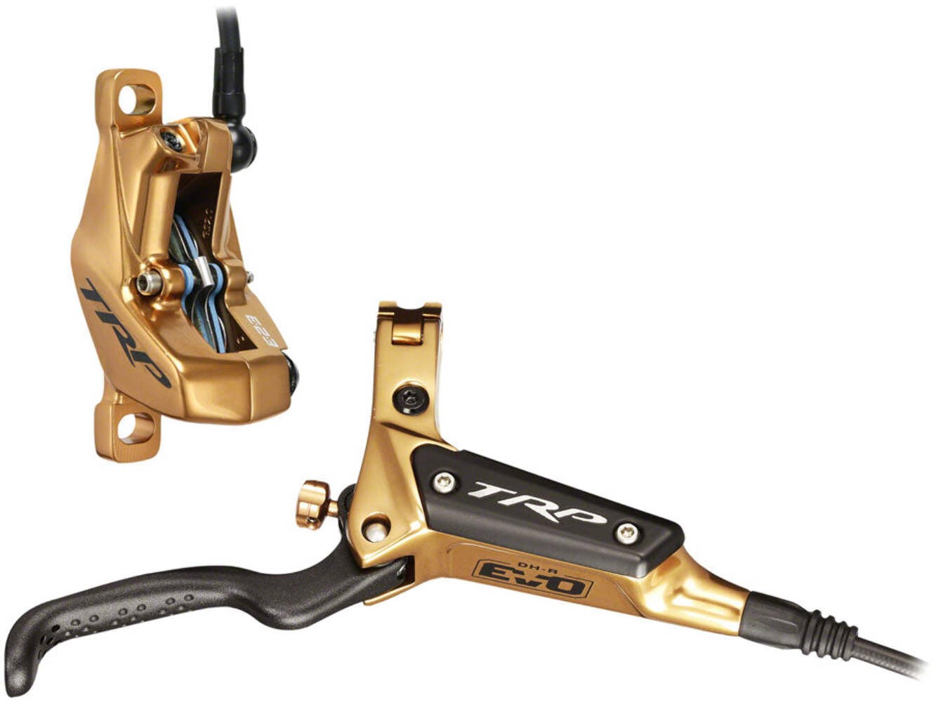 TRP DH-R EVO HD-M846 Disc Brake and Lever – Front Hydraulic Post Mount Gold
