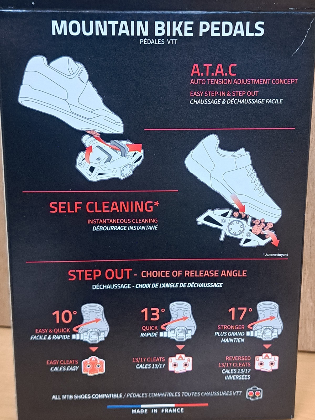New TIME Mountain ATAC MX4 Enduro Pedals / Black
