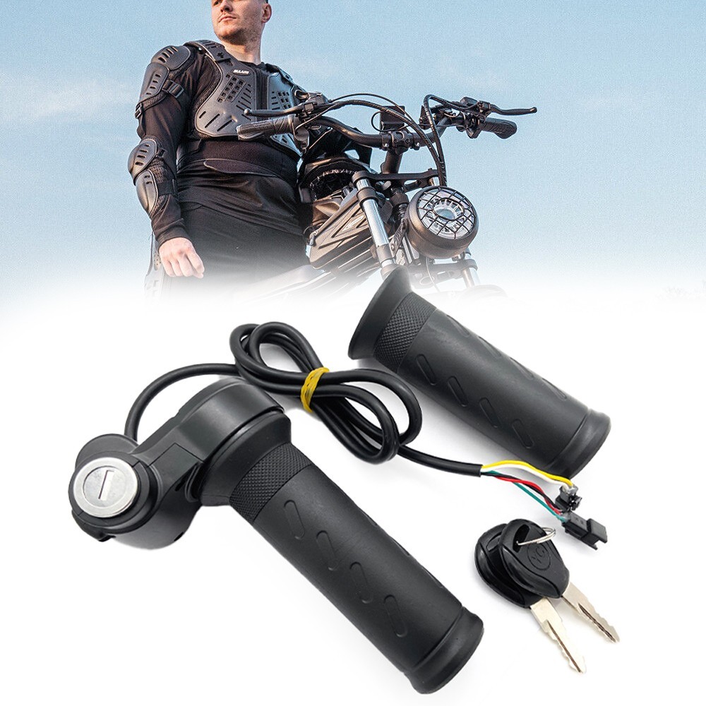 Ebike Full Twist Throttle Grip with 2 Keys Compatible Fit for Ridstar Q20 E-Bike