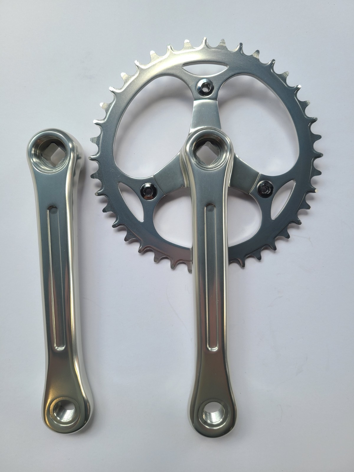 Blue Lug YMC Crankset, 1x 40t Chainring, 170mm, Square Taper, Silver, Japan