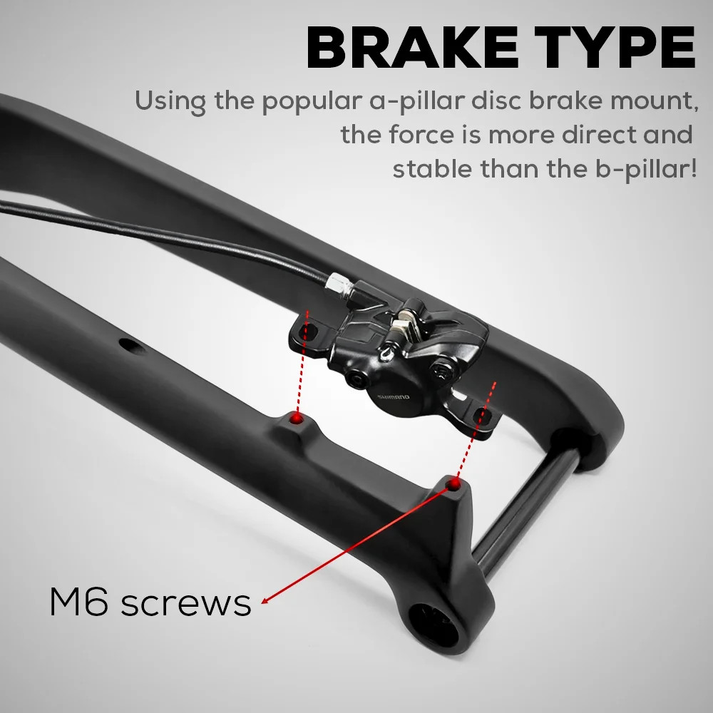 26 27.5 29ER Carbon MTB Fork 15*110mm Thru Axle Straight Tapered Tube Disc Brake
