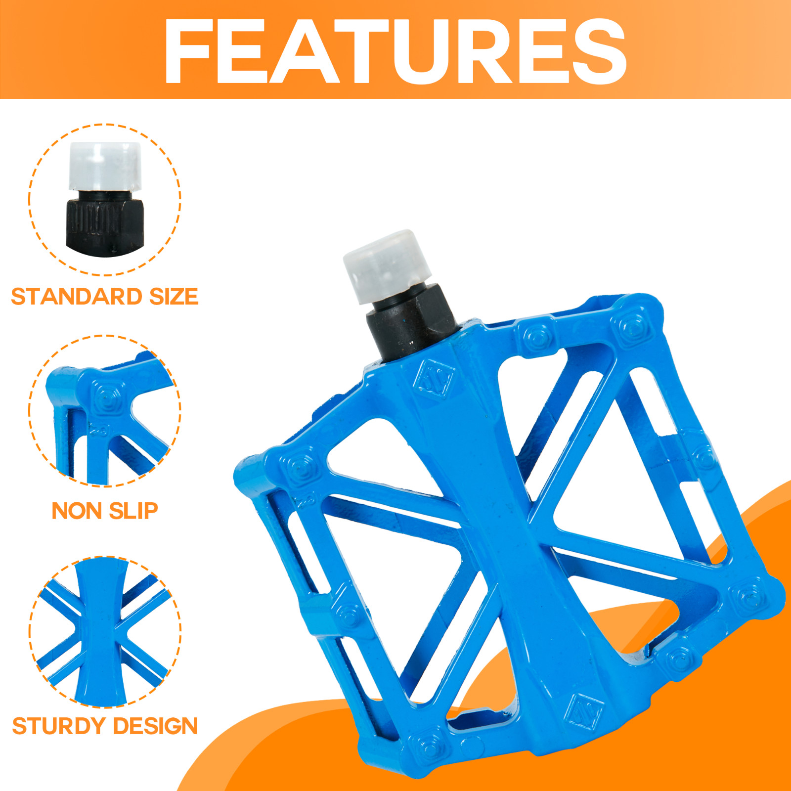 Aluminum Bike Pedals Triple Bearing CNC Body MTB Road Non-slip Sealed 9/16″
