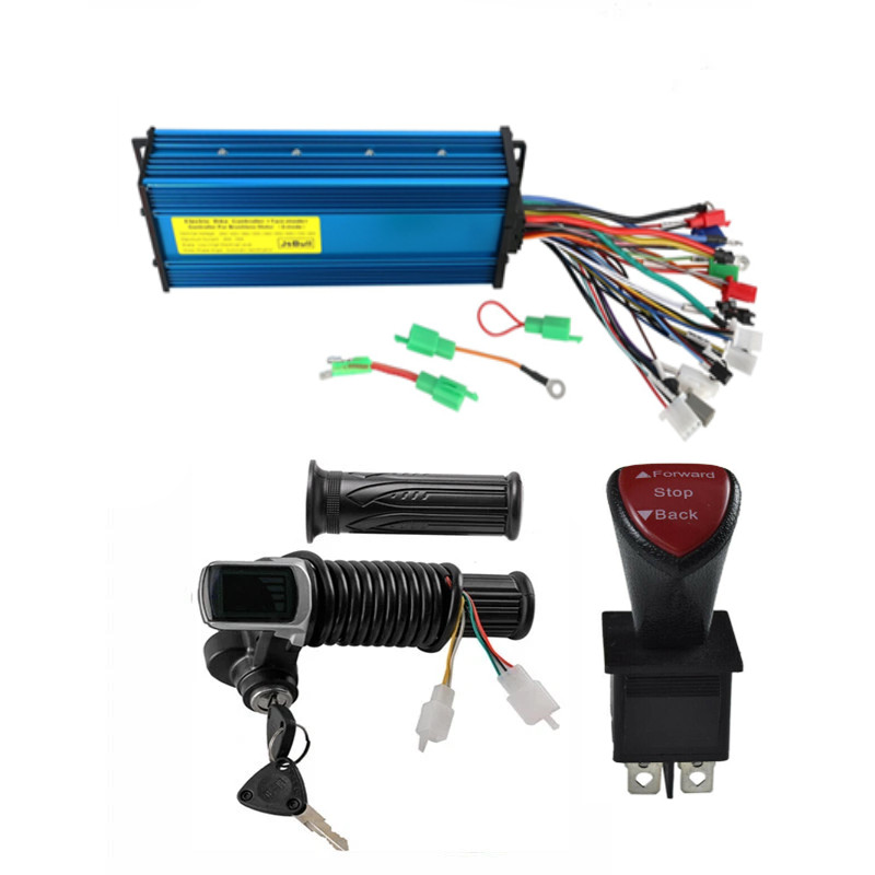 48V-64V 1000W-1800W Brushless 3 Speed Controller w/ Throttle Grip Electric Bike