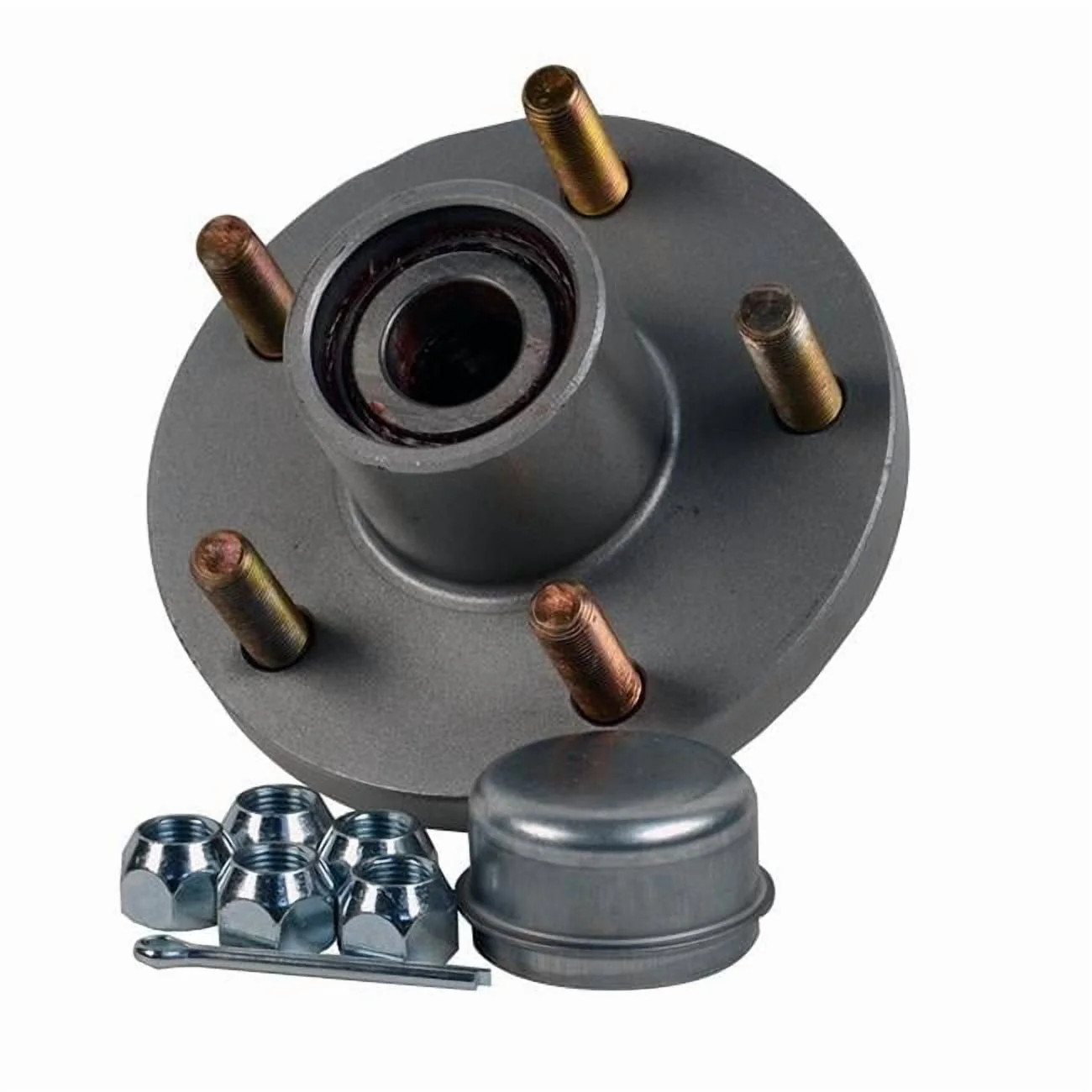 Galvanized Trailer Hub Kit, 1-1/16 in Spindle, 5×4.5 in Stud Pattern, 1