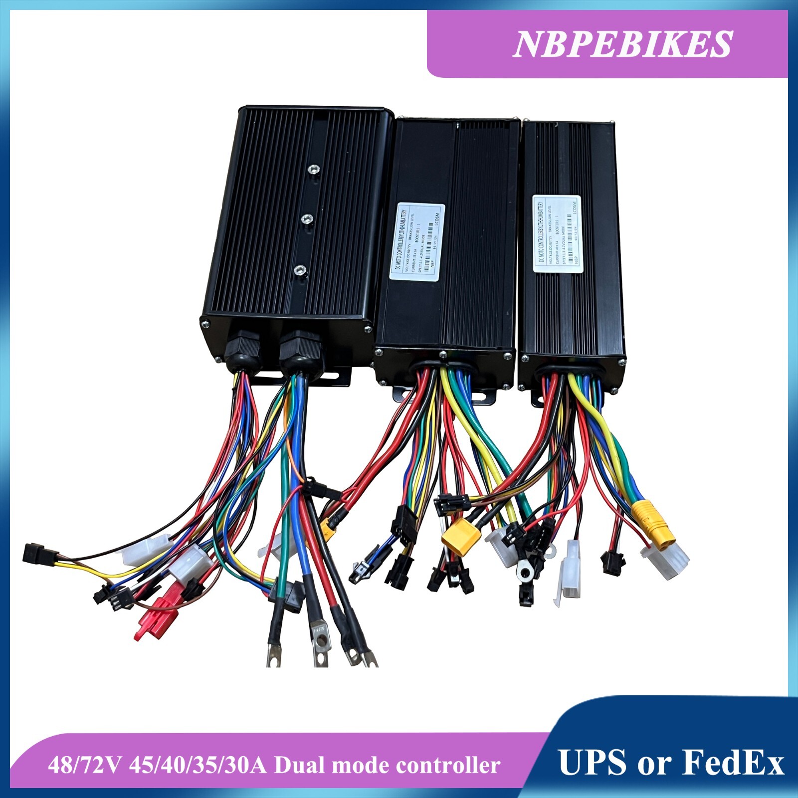 Dual mode 48/72V 30A/35/40/45A controller for 1000w-2000w ebike