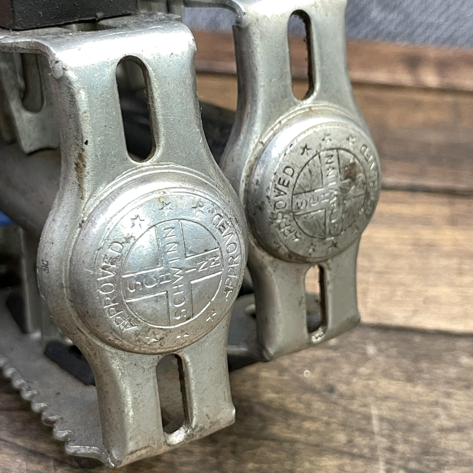 Vintage Schwinn Approved Rat Trap Pedals 1/2 Reflector Germany BMX Klunker