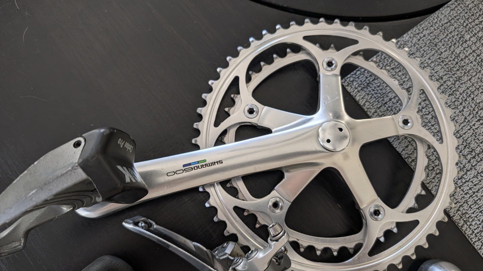 Shimano 600 Road Bike Build Kit Silver/Black Crankset Brakes Shifters BB