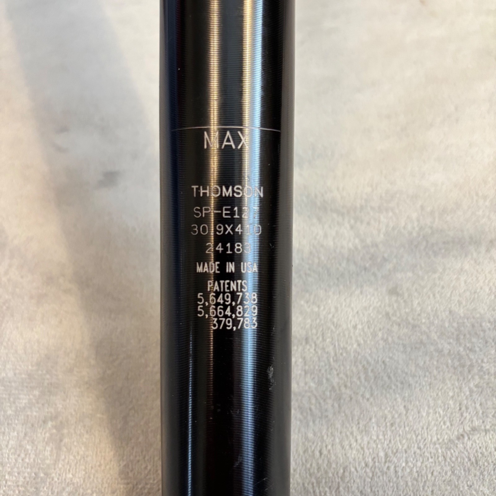 Thomson Elite Seatpost 30.9mm USA 410mm SP-E127 Black Aluminum Straight Post