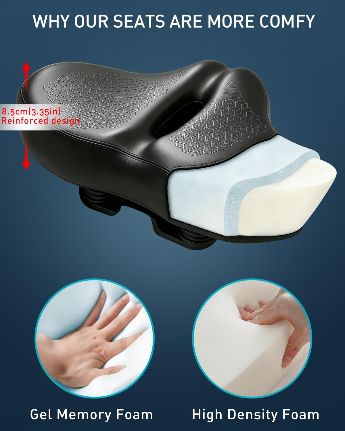 Noseless Oversized Bike Seat for Men & Women, 2026 Upgrade Comfortable Extra Wid