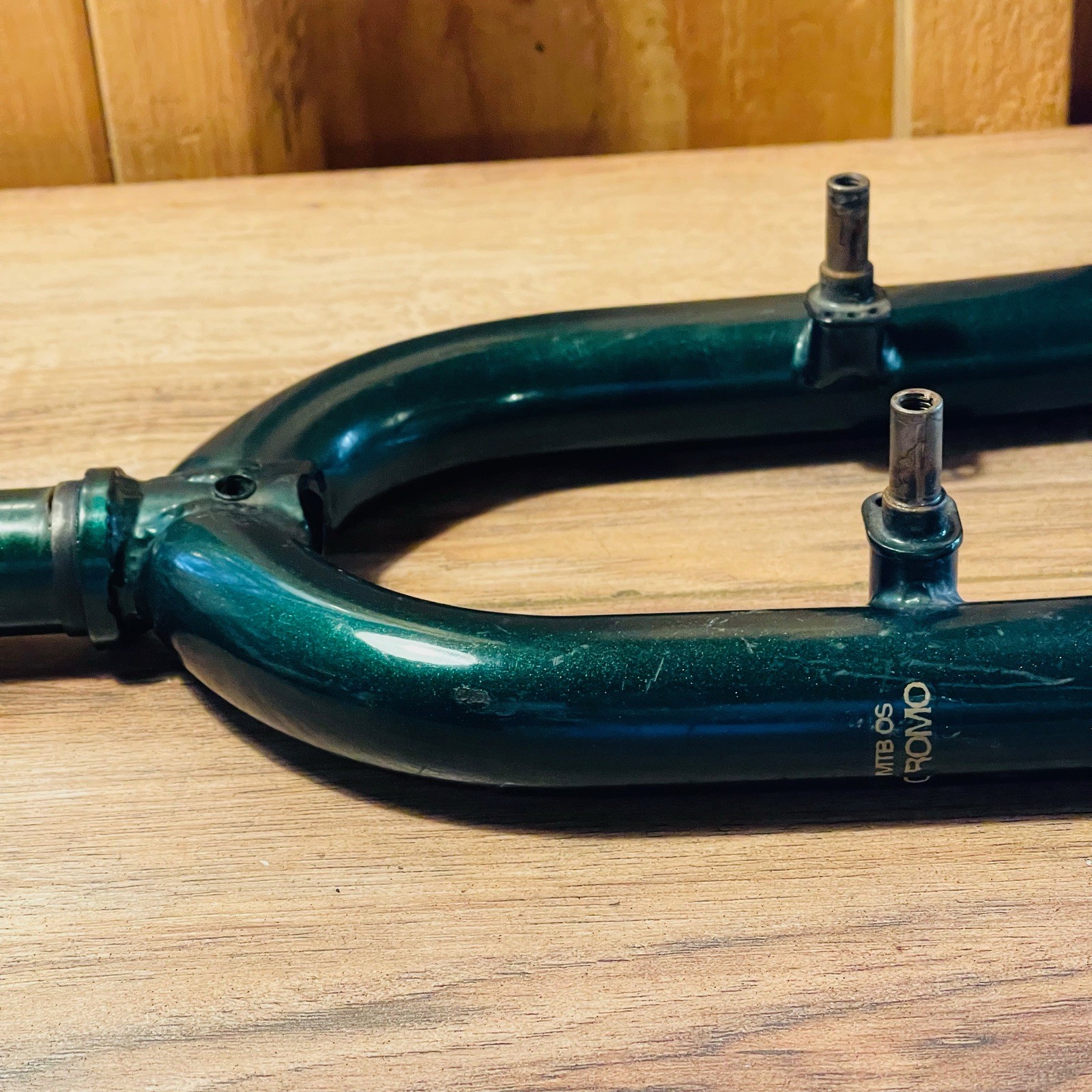  1-inch 1” Threaded Rigid MTB Fork 26 182 Steerer 395 AtoC Green Chromoly