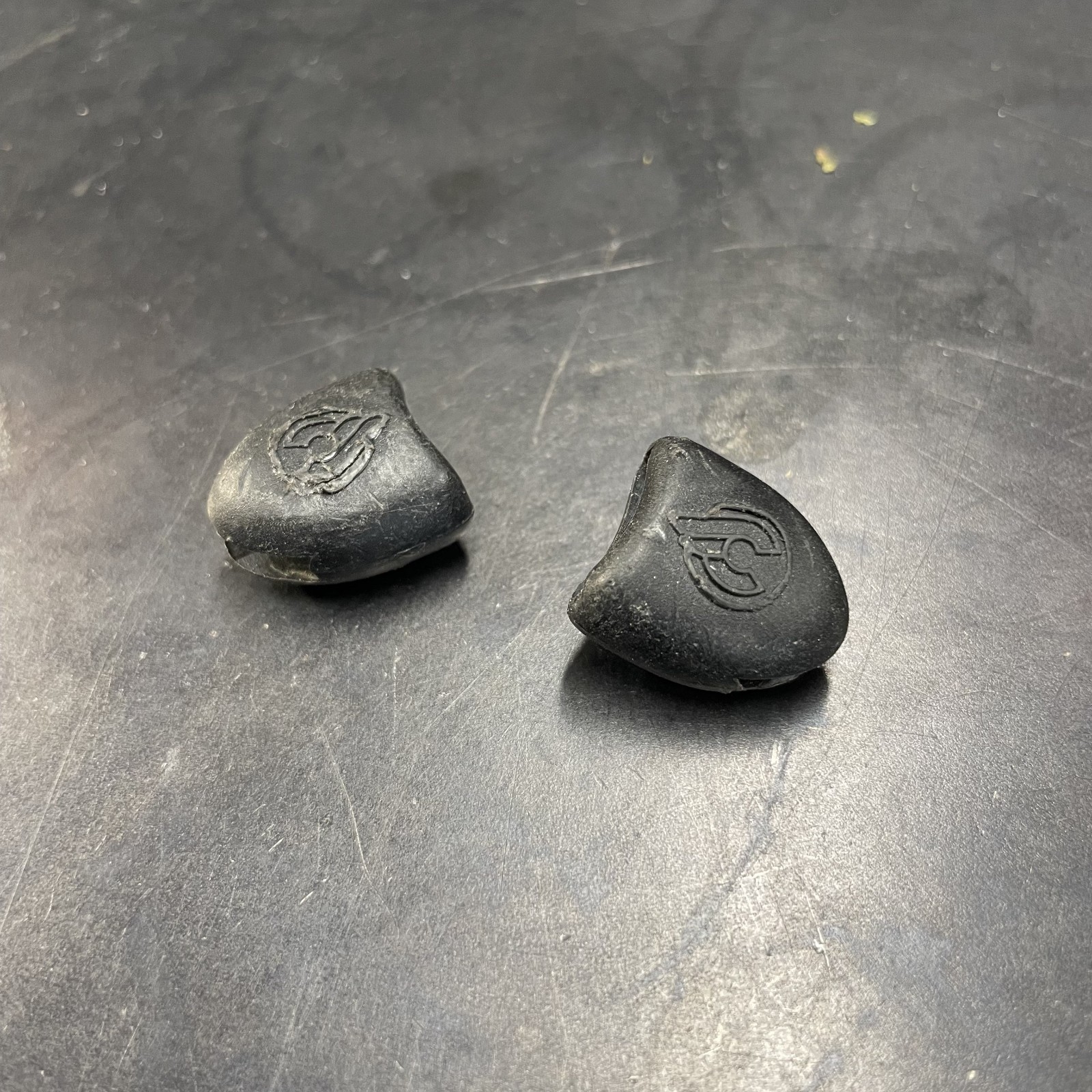 Vintage Black Cinelli Pedal Strap Ends – Screw On – Used