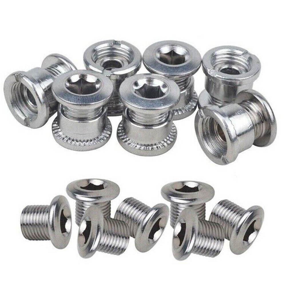 5/10/20X Steel Bike Chainring Bolts 6.5 Single 8.5 Double Triple Speed Nut Screw