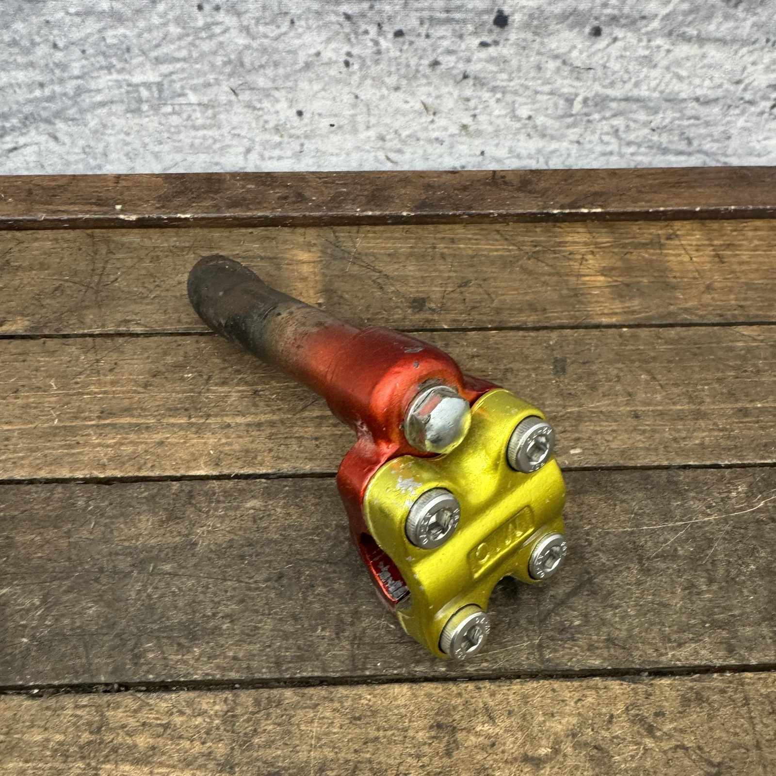 Vintage BMX Quill Stem Neck 21mm Red Yellow Painted Old School 70s 80s