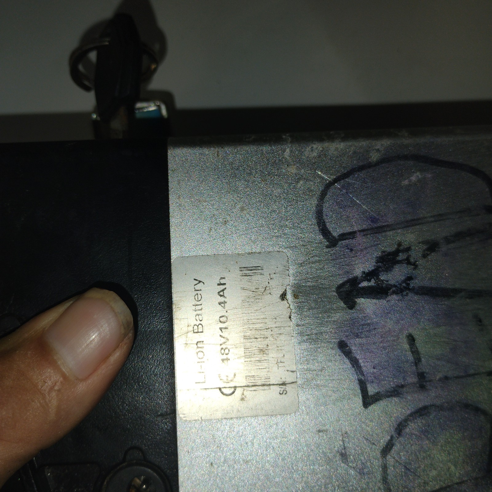 Lectric Li-ion Battery 48V , 10.4Ah Pull Form with Key For Parts
