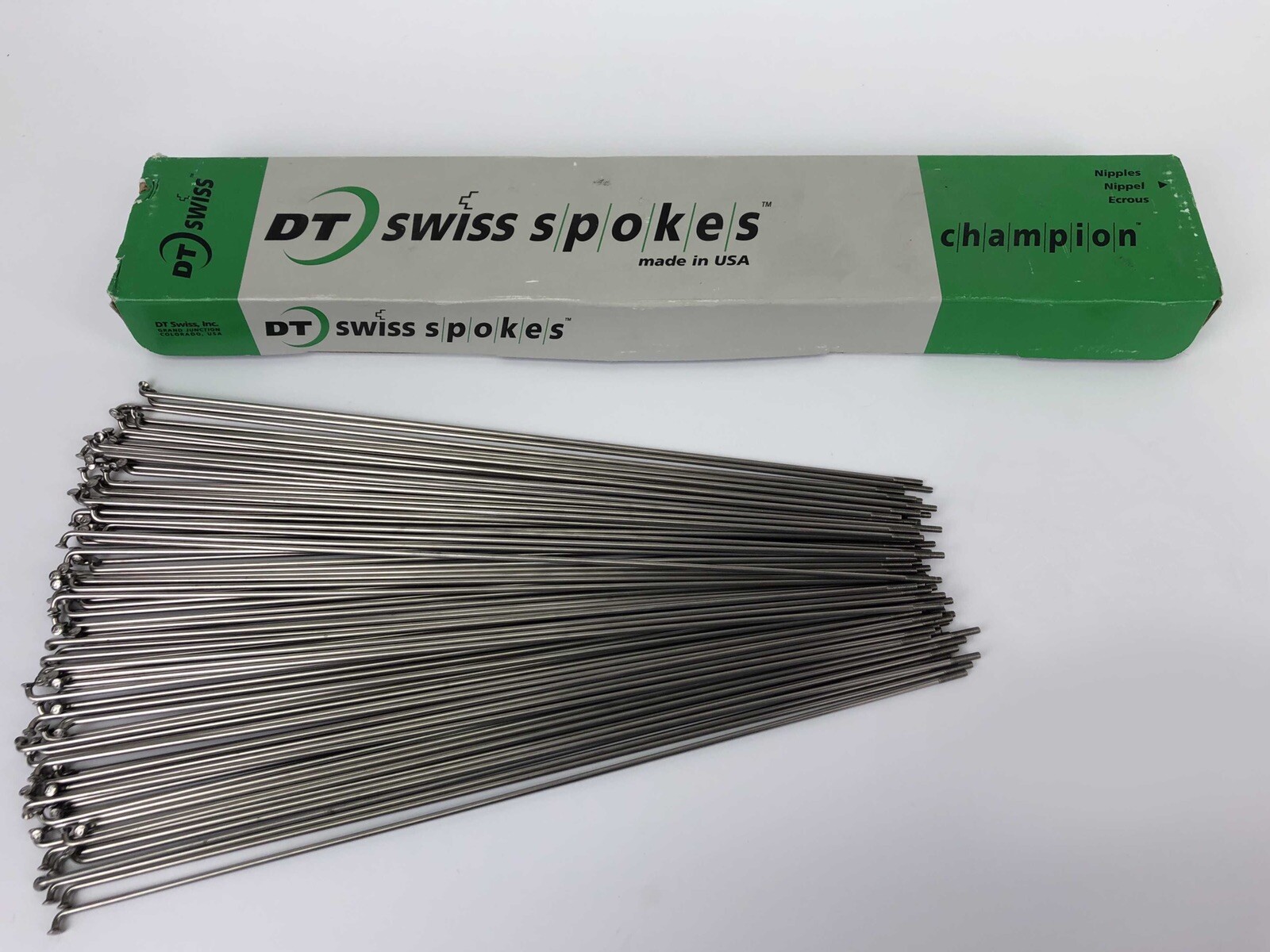 DT SWISS CHAMPION 2.0 182MM SILVER SPOKES – J-BEND – LOT OF 10