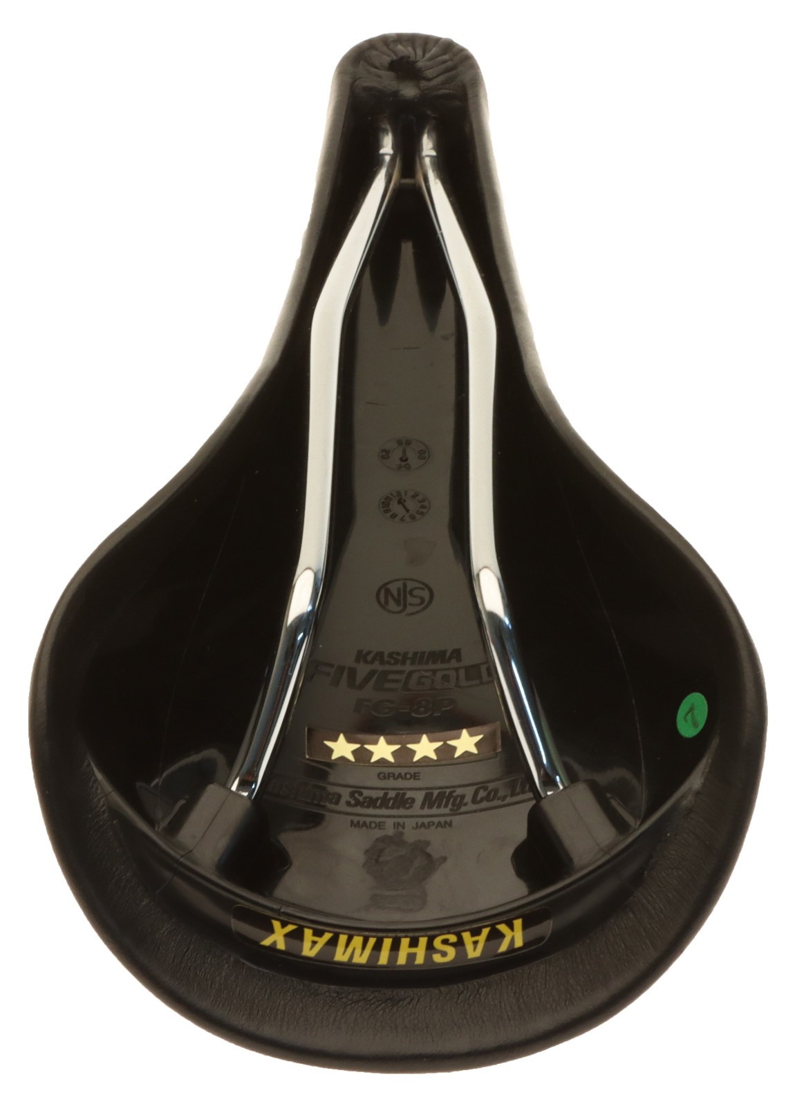 Kashimax Five Gold 8P Saddle NJS 30mm Rails Black Smooth Leather NEW NOS