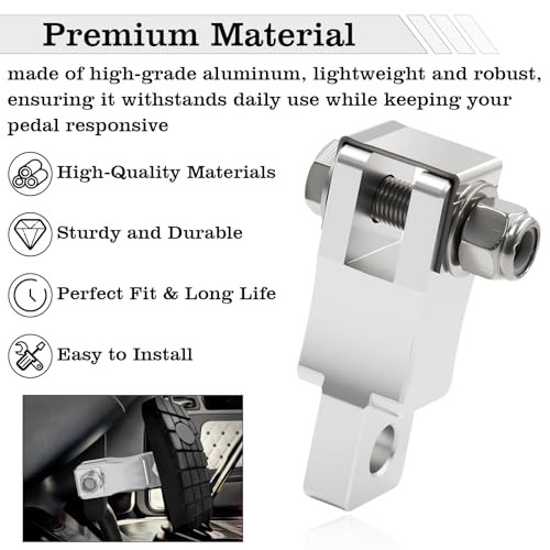 Clutch Pedal Extender, Brake Pedal Extenders, Billet Aluminum, Adapter Silver