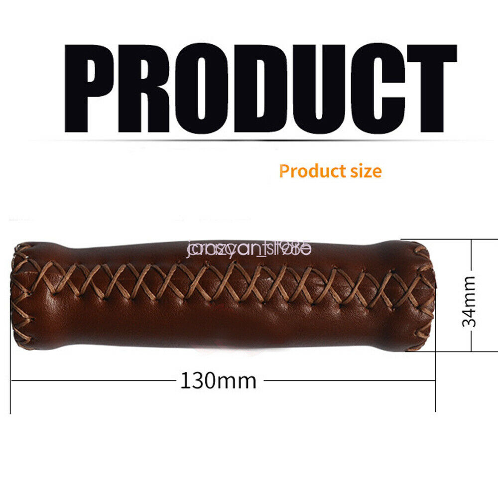 Brown Cycling Beach Cruiser Bike Bicycle Leather Handlebar Cover Grips Bar