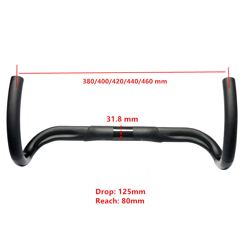 Carbon Fiber Handlebar Racing Road Bike Aero Drop Bar 31.8*380/400/420/440/460mm
