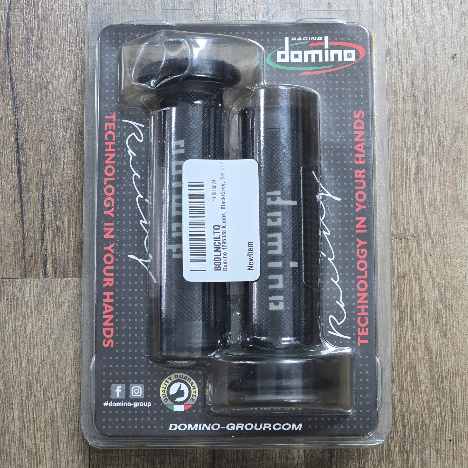 NEW Domino A010 Road Racing Dual Density Grips Black/Grey 06301592 Made In Italy