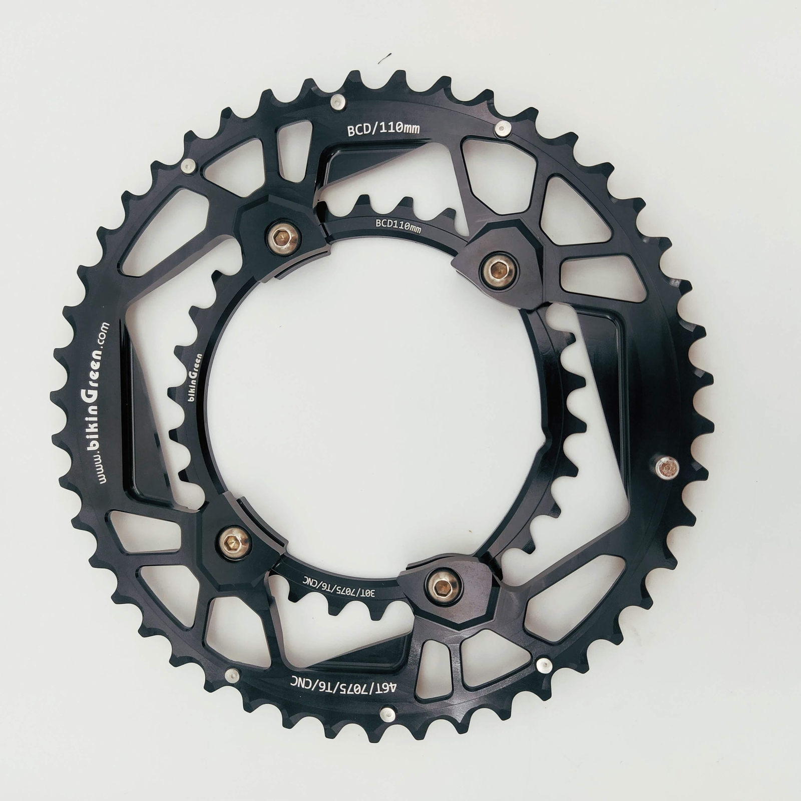bikinGreen CNC Chainring 46/30T FoR Shimano 4 Arm 10-12 Spd Road Cyclocross Tour