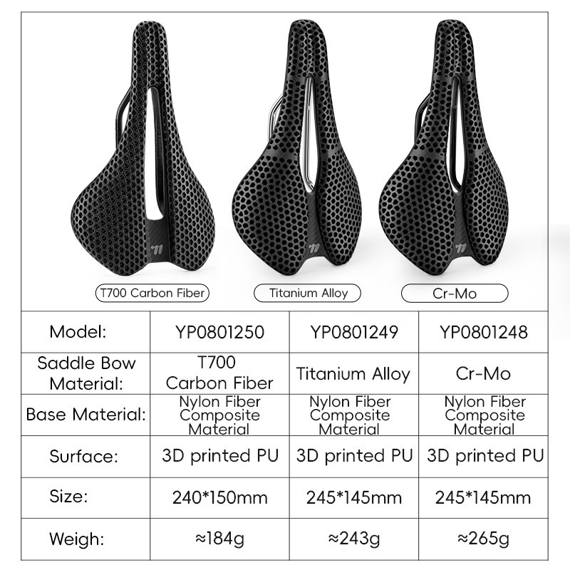 WEST BIKING 3D Printed Nylon Bicycle Saddle Hollow Racing Bike Seat Cushion