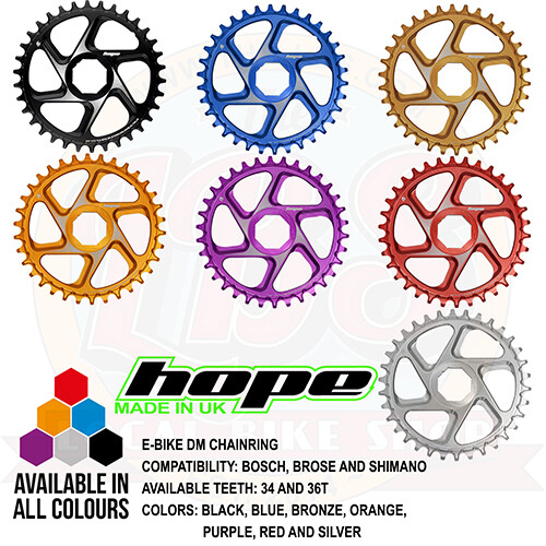 Hope E-Bike Spiderless Direct Mount Chainring Bosch Brose Shimano – Brand New