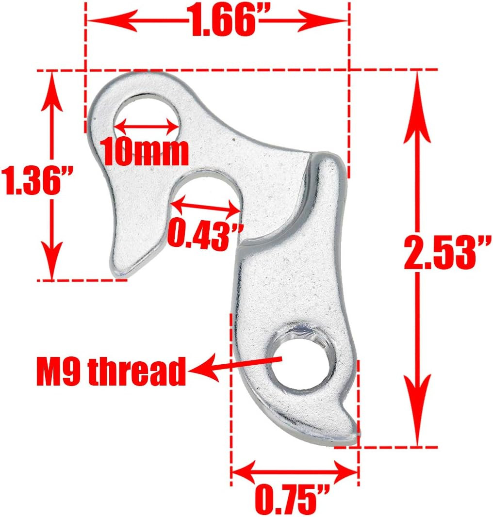 2 Pcs Universal Bicycle Bike Derailleur Hanger Frame Gear Tail Hook, Silver Tone