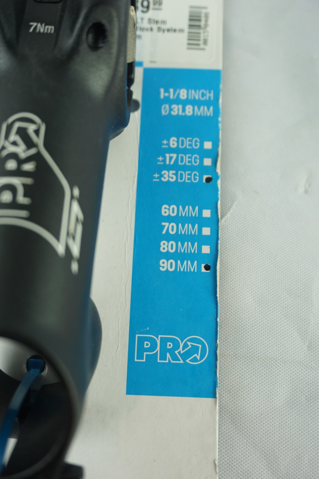 Bike Stem Lt Aluminum 90mm x 31.8mm 35 SH-PRSS0320 PRO Fixed Gear NEW