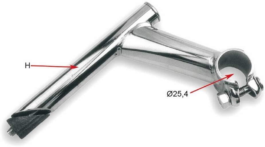 Power Handlebar V Bike JC-100U-1-22.2 Handlebar Stem BTT Steel 22.2mm Black