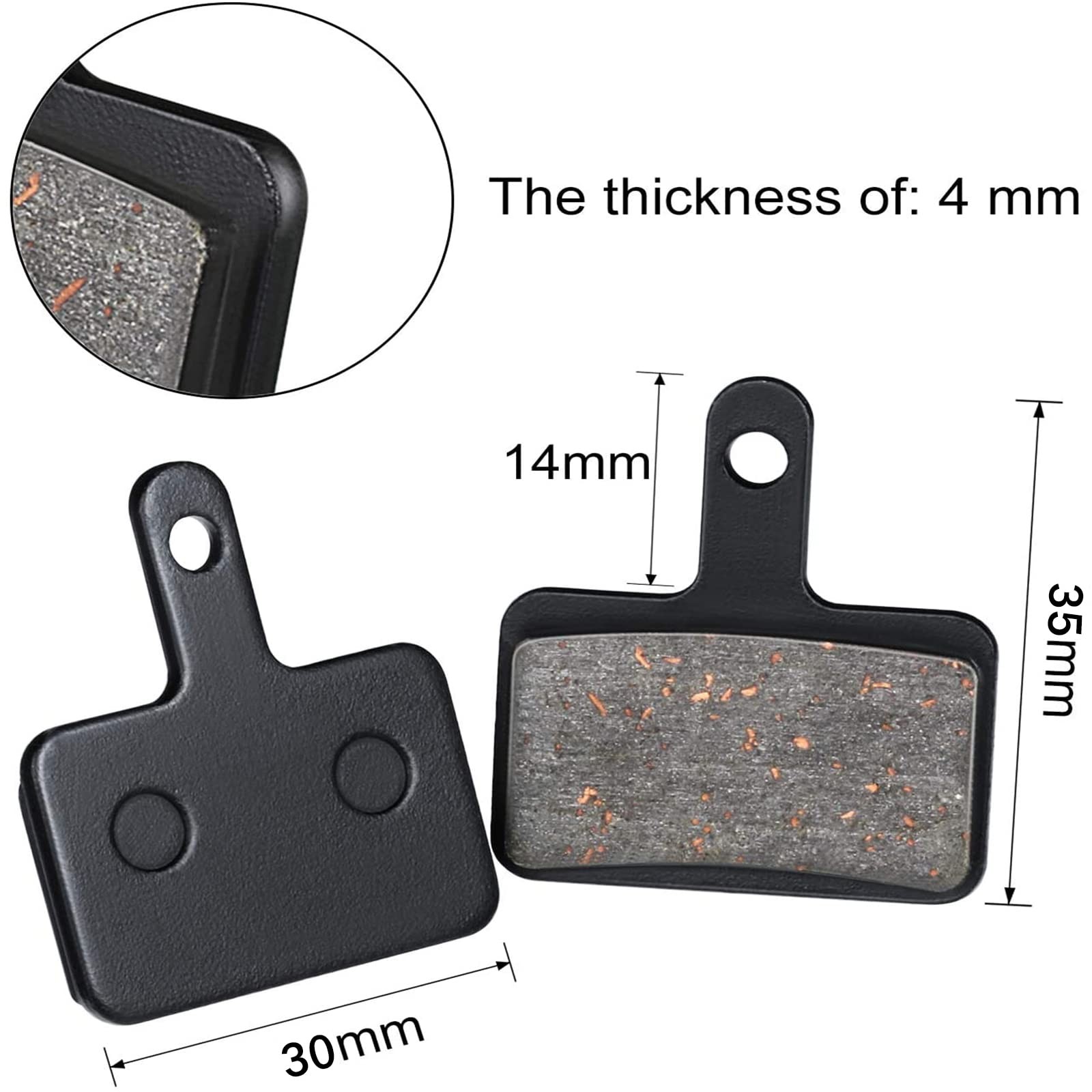 Zonon 4 Pairs Bike Brake Pads as the pictures show, show