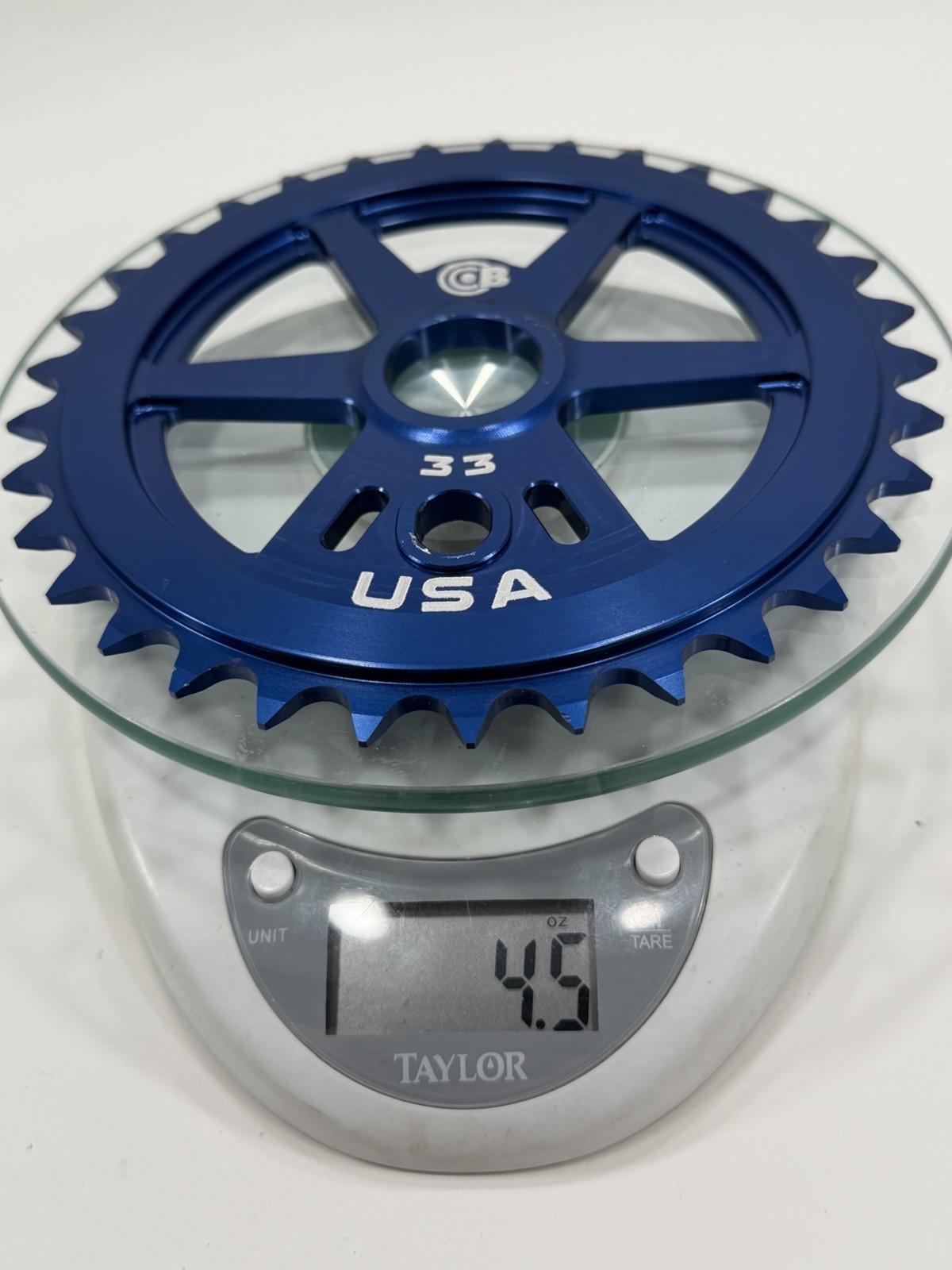 Bullseye USA 33t Sprocket Anodized Blue Race Works New School BMX 33 Tooth