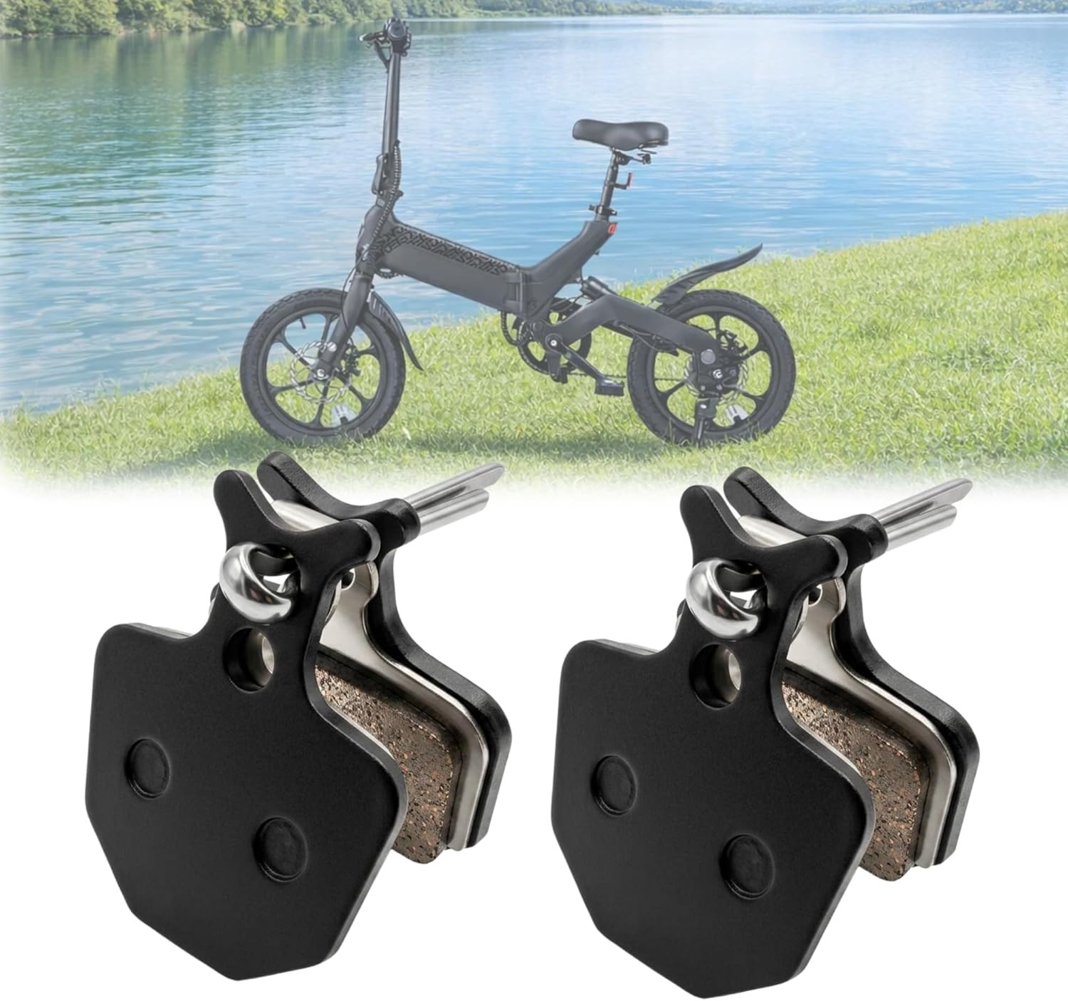 2PCS Resin E-Bike Brake Pads for Jetson Haze Electric Bike, Whisper-Quiet & Low-