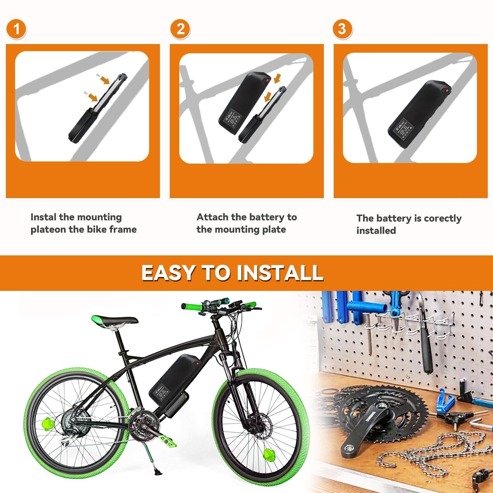Hailong 36V 10Ah Lithium Ebike Battery For 200-1000W Motor Electric Battery 5Pin