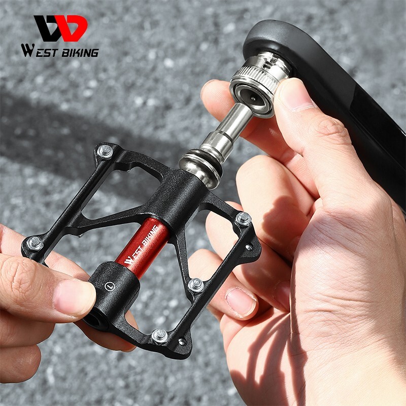 WEST BIKING Bicycle Quick Release Pedals 3 Bearings Aluminum Road Bike Pedals