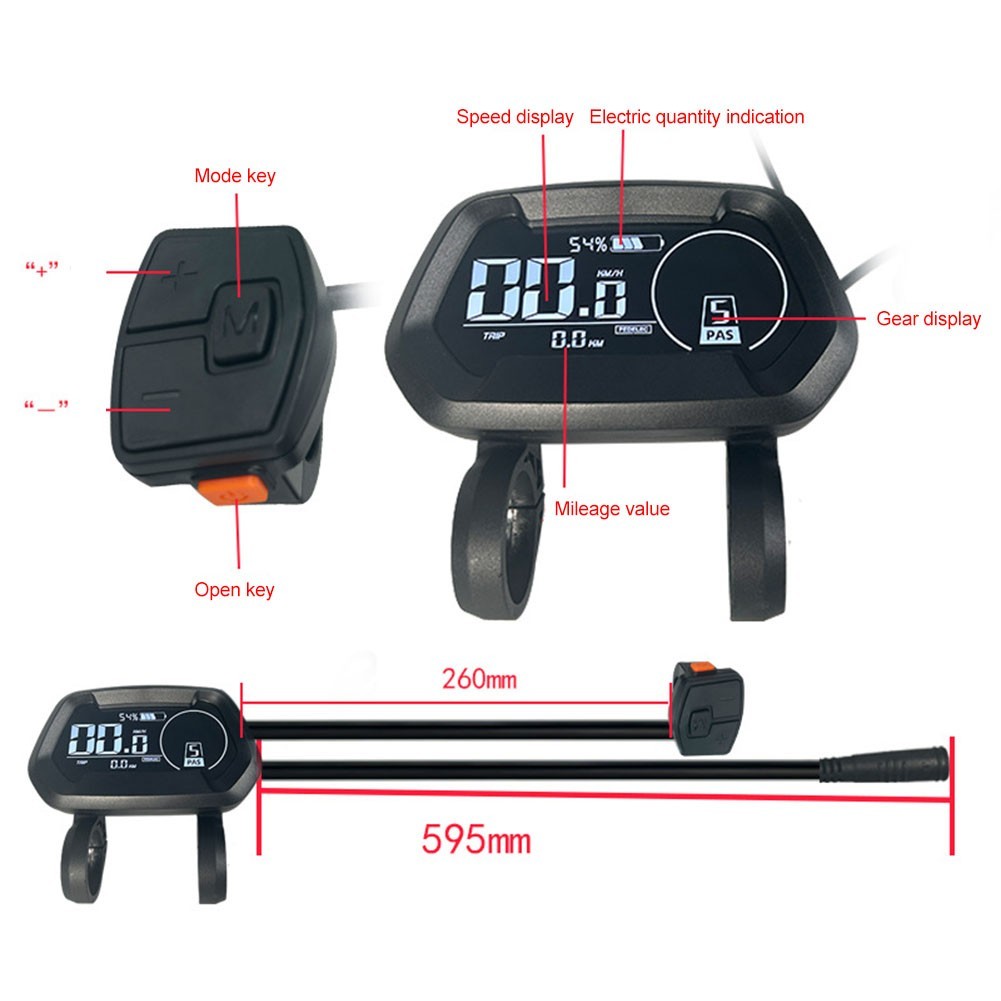 For bafang Motor Color Display with IPX5 Waterproof and Removable Bracket