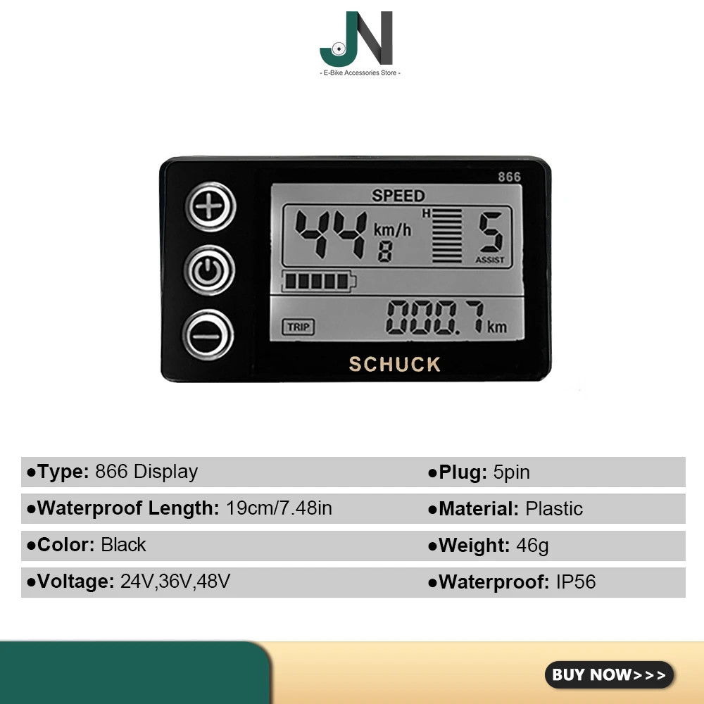 Octagonal Shuke S866 LCD Display with 5-pin Waterproof Female Connector