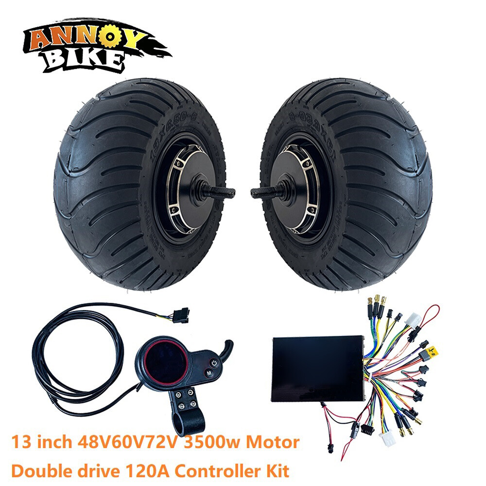 13 inch Double Drive Hub Motor Kit 48V60V72V 3500W 60H Wide 120A Electric Motor