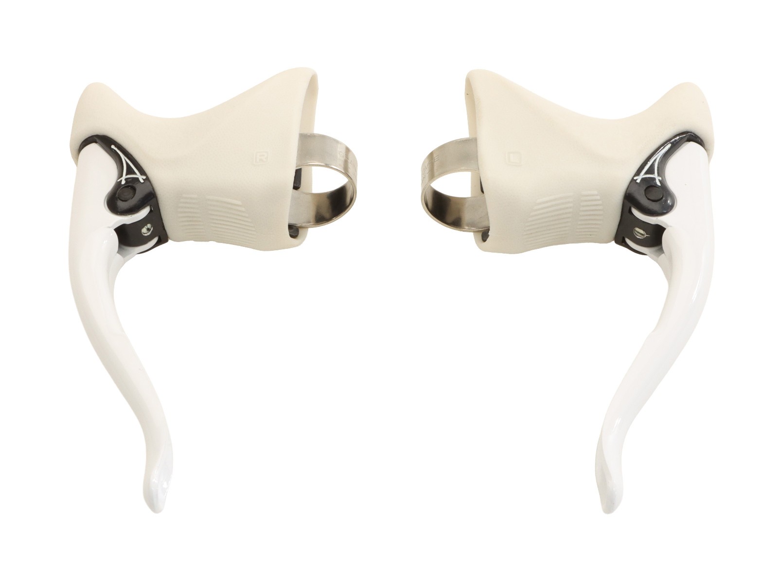 Dia-Compe AGC 251 / BRS 400 Brake Levers PAIR 23.8mm Clamp White/White NEW NOS