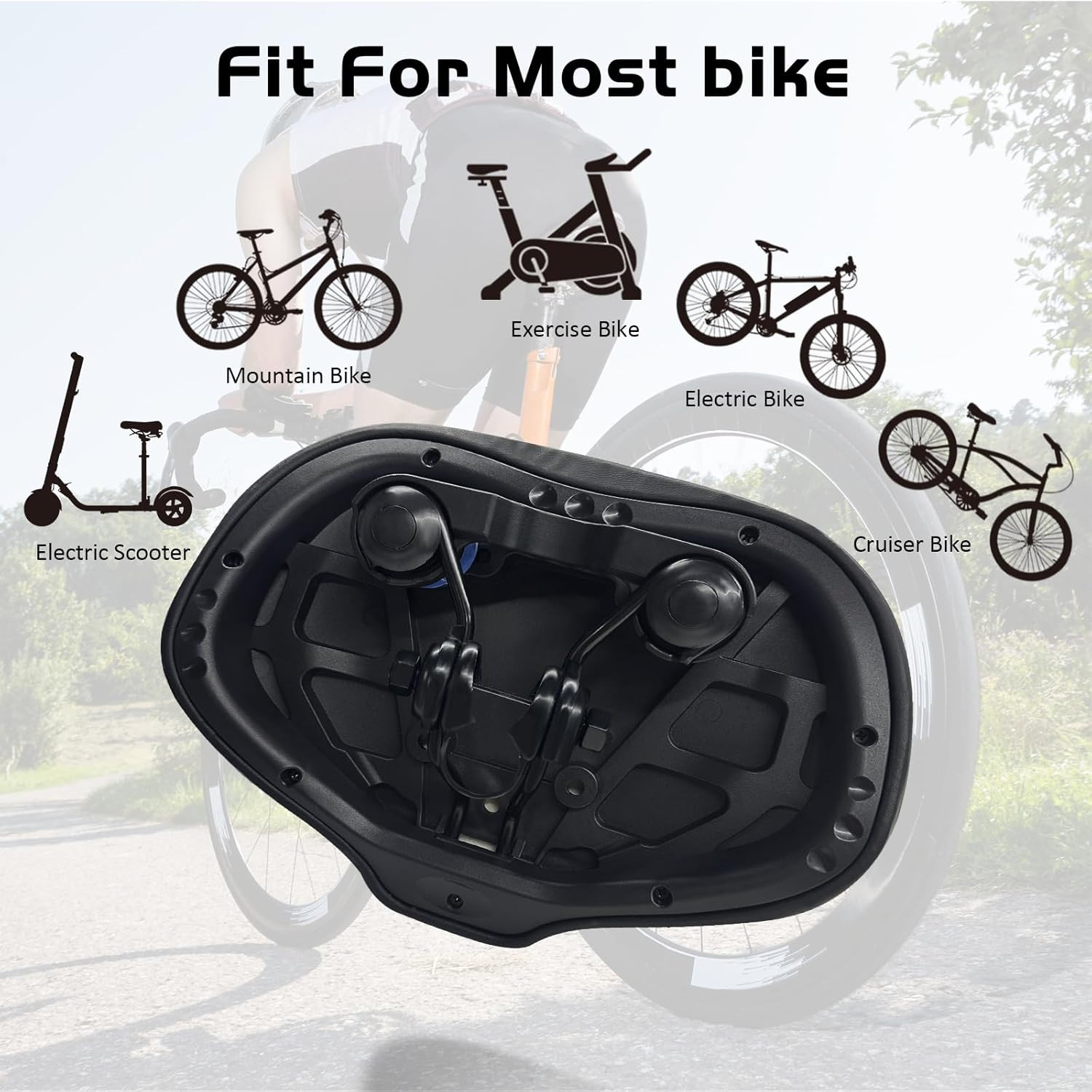 Noseless Bike Seat Cushion for Men & Women – Extra Padding & Comfort Wide Bicycl