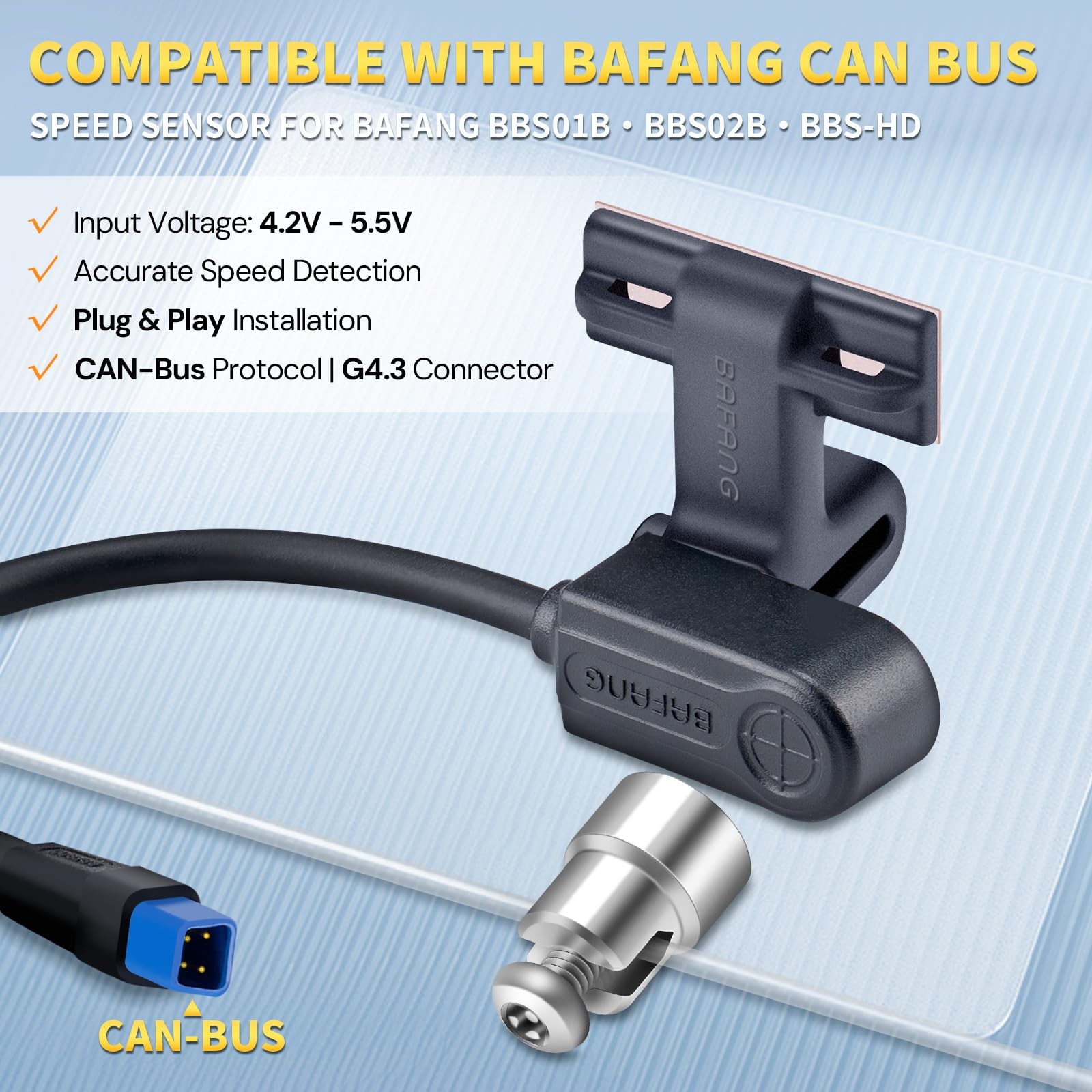 Speed Sensor for Bafang CAN-BUS eBikes For BBS01/02/03 Mid Kits,5 Pin Connector