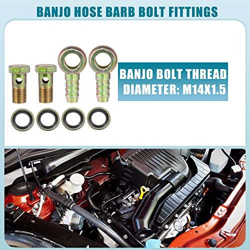 Banjo Bolt M14x1.5 14mm Banjo Hose Barb Bolt Fittings Brake Line Fitting