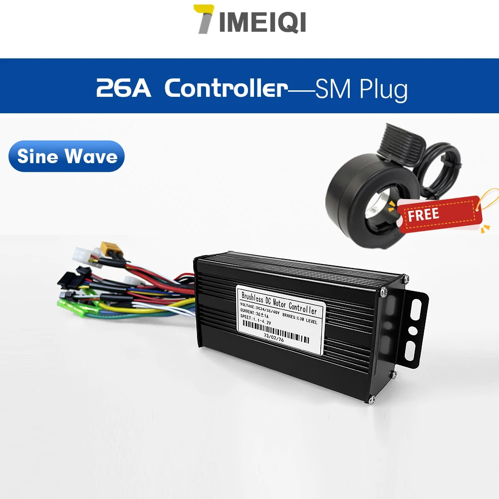 Ebike 3-mode Sine Wave Controller 17A/26A/30A/40A for 250W-3000W Brushless Motor