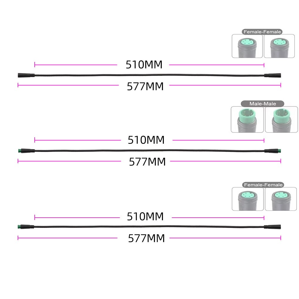 E-bike Extension Cable 5pin Female/Male to Female/Male for Display signal cable