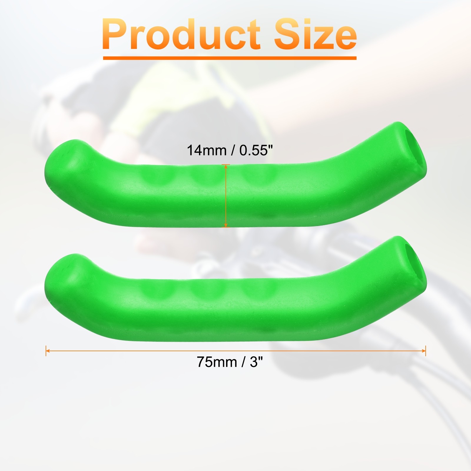 1 Pair Brake Lever Cover Silicone Anti-Slip Bike Brake Lever Protector, Green
