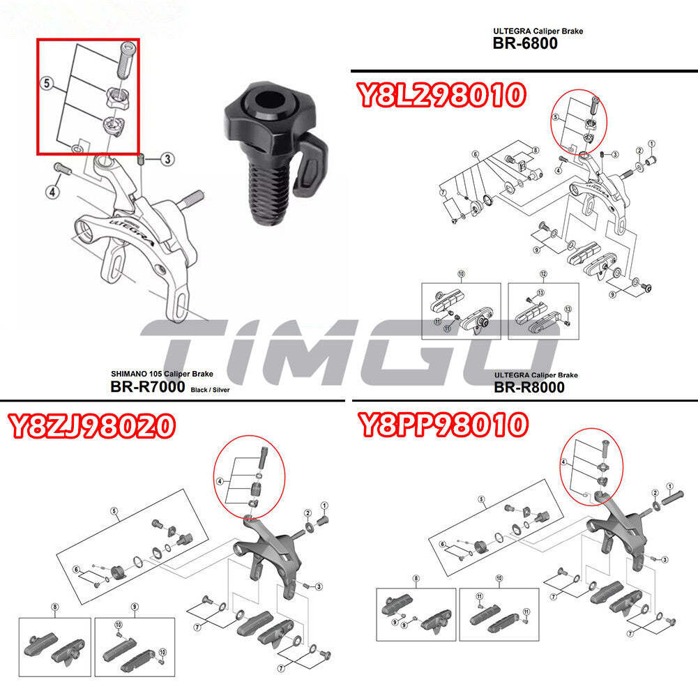 Shimano Road Bike Brake Cable Adjusting Bolt Unit Y8PP98010 Y8ZJ98020 Y8L298010