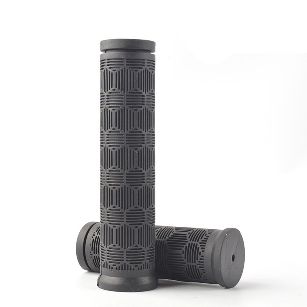 Black Rubber Bike Bar Grips with 125mm+75mm Length Perfect for Cycling
