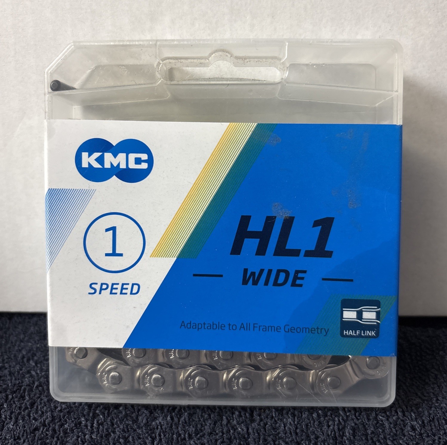 KMC HL1 Wide Silver 100L Bicycle Chain 1/2 x 1/8 1 Speed BMX Fixie New Sealed